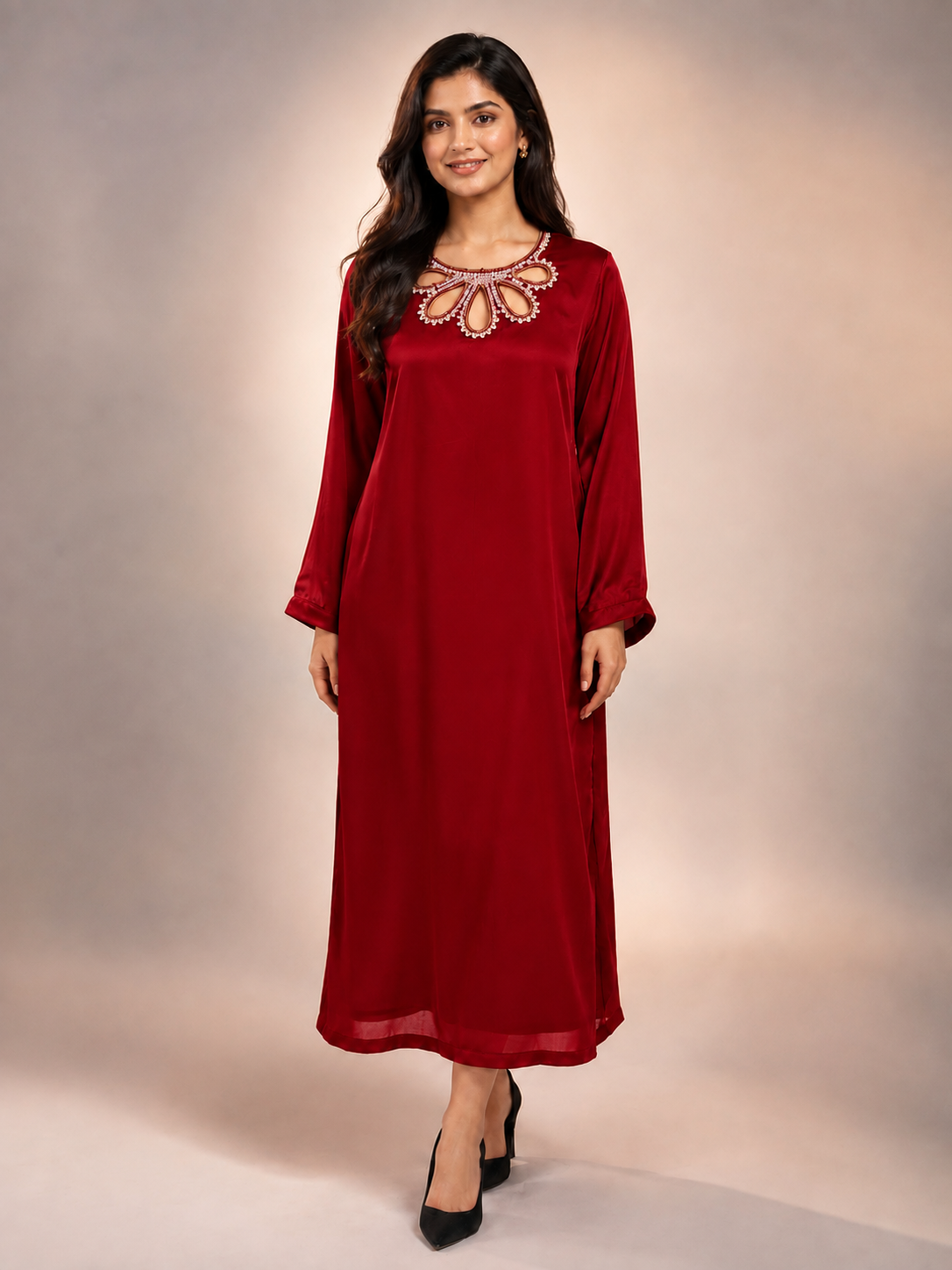 Red silk suit  2 piece
