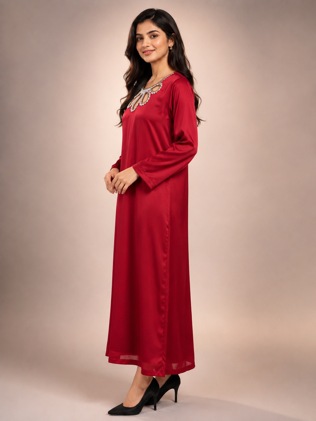 Red silk suit  2 piece