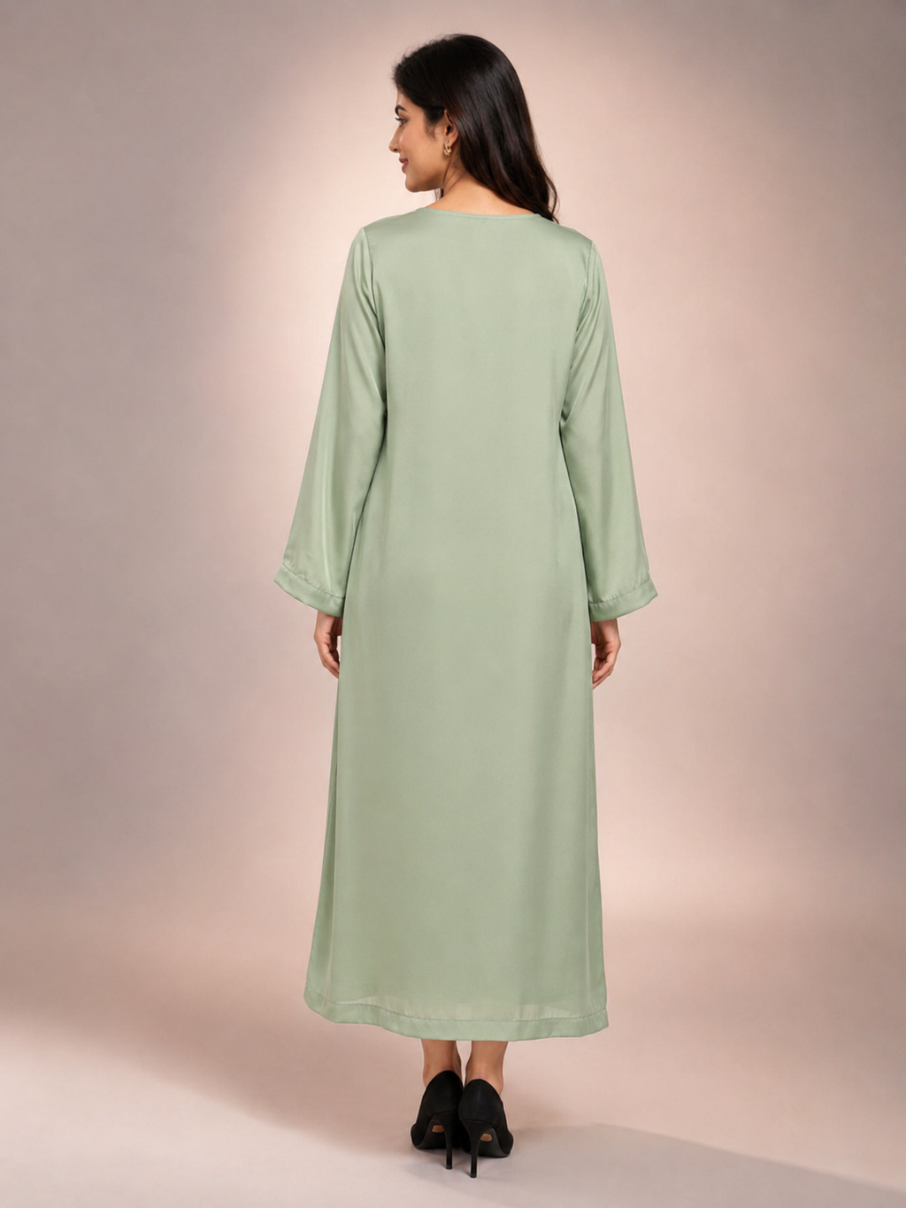 Pistachio green  2 piece  Silk suit  Embalished gala