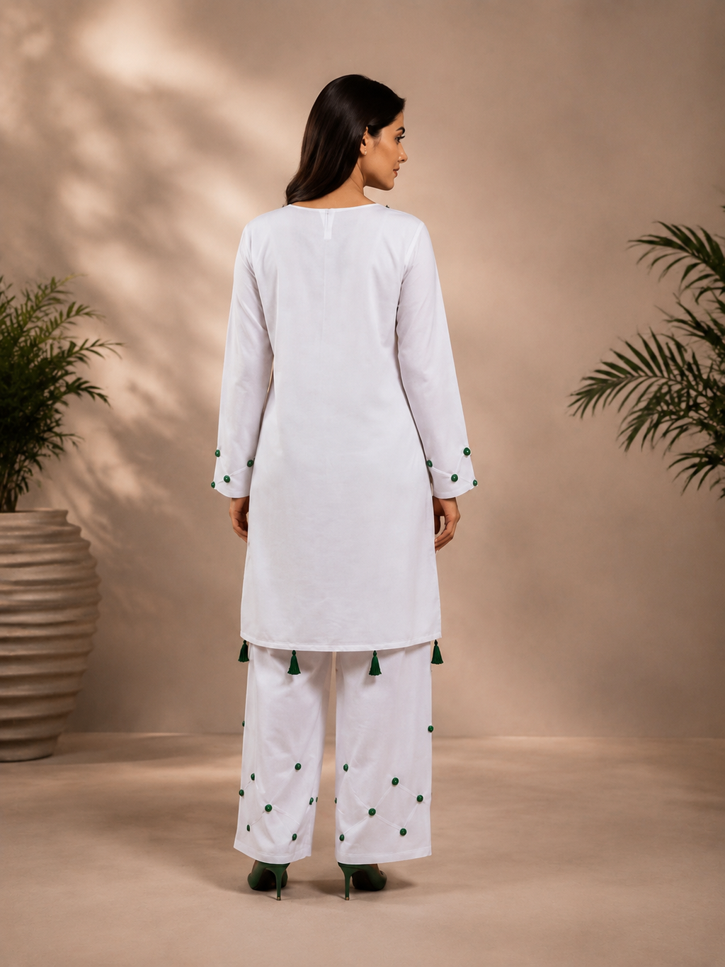 White Lawn 2PC Embalish Suit