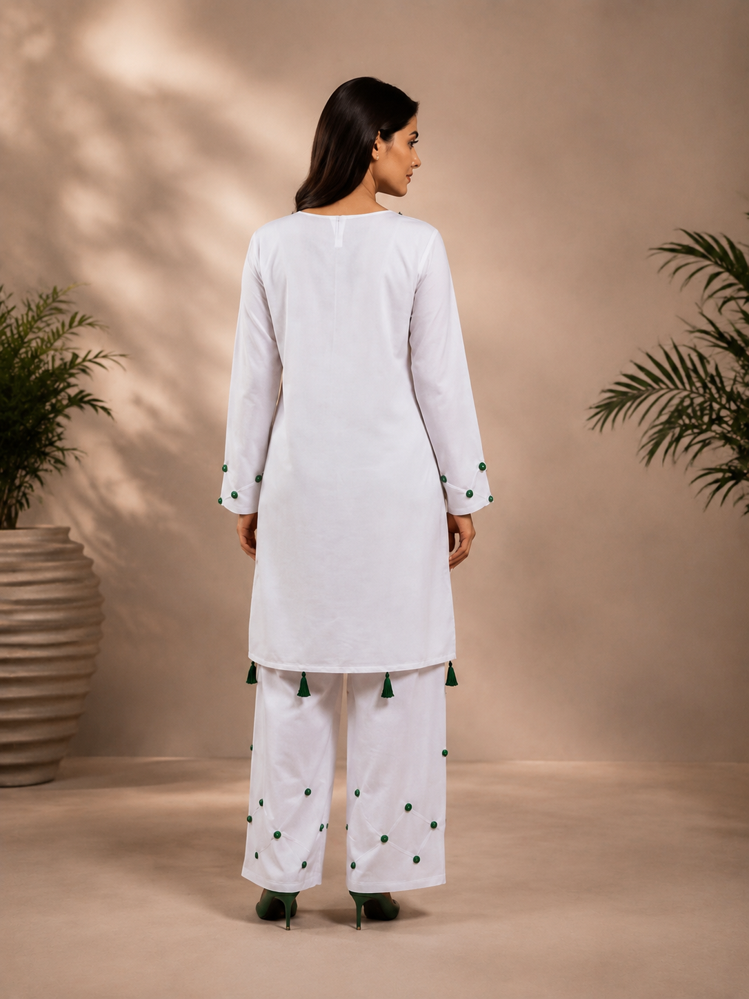White Lawn 2PC Embalish Suit